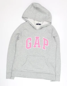 Gap Girls Grey Logo Pullover Hoodie XL - All Seasons - Picture 1 of 12