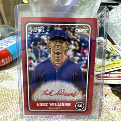 Onyx 2025 Vintage Luke Williams En Tarjeta Tinta Roja Automático #25/25! RARO! Sujetalibros Foto 1 de 4