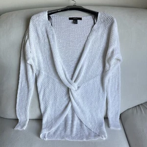 Suéter para mujer blanco liso con nudo frontal bidireccional talla S B33 - Imagen 1 de 6