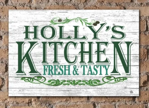 Customized Kitchen Sign Custom Name Rustic Wooden Wall Art Vintage Design - Picture 1 of 4