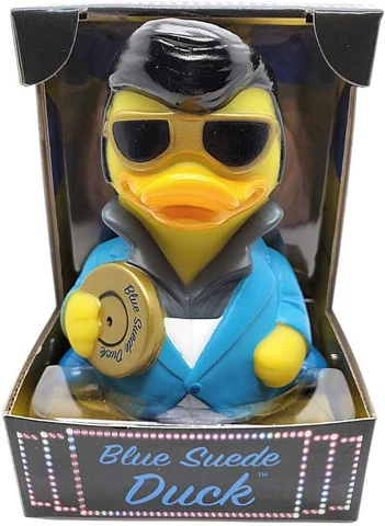 Celebriducks Blue Suede Duck Rubber Duck Collectible Figure Elvis Music Toy Gift Cover