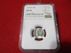 1955-S SILVER ROOSEVELT DIME NGC MS 66                                 #MF-T4123