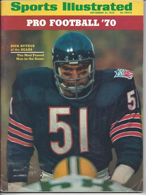 1970 Sports Illustrated revista fútbol americano Dick Butkus Chicago Bears BUENO LR Foto 1 de 4