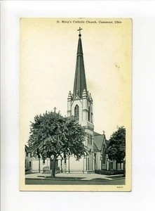 Postal antigua Conneaut OH, Iglesia Católica de Santa María - Imagen 1 de 2