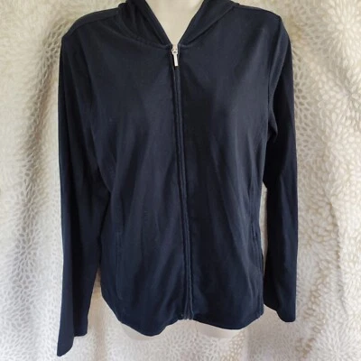 Ralph Lauren Active 黑色全拉链连帽衫标志细节尺寸中号口袋 — 第 1/4 张图片