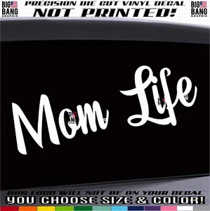 Mom Life Car Decal Script Cursive Calligraphy Lettering Die Cut Vinyl Letters - Picture 1 of 4