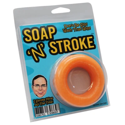 GEARS OUT Soap N Stroke Soap for Men - Funny Stocking Stuffer - Weird Gag Gifts - Naughty