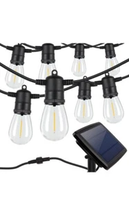 Stringa Luci Solari da Esterno S14 Impermeabile Luce da Patio ad Energia Solare 48FT - Foto 1 di 8