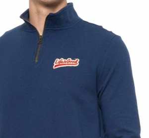 NWT Men's Life Is Good Simply True Ballyard Blue 1/4 Zip LS Pullover - Picture 1 of 3