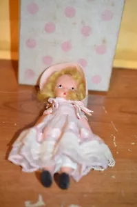 2 Nancy Ann Storybook Blonde Dolls One 1940's Bisque 2nd Blonde Doll Green Dress - Picture 1 of 8