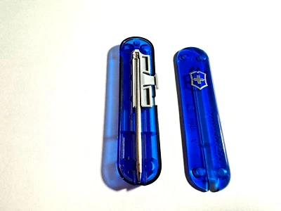 New Victorinox 58mm Translucent BLUE  HANDLES & PEN Makes Signature/ Manager - Image 1 of 4