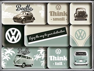 Volkswagen VW Tall & Small set of 9 mini fridge magnets - Picture 1 of 2