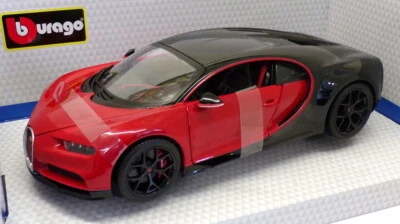 Burago 1/18 Scale Model Car 18-11044 - Bugatti Chiron Sport - Red/Black - Image 1 of 4