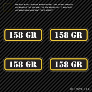 (4x) 158 GR Ammo Can Sticker Set Decal Self Adhesive molon bullet type 2 grain - Bild 1 von 1