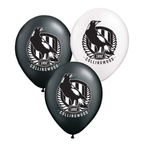 Collingwood Magpies Official AFL Team Logo Packet 25 Balloons Double Sided Print - Foto 1 di 2