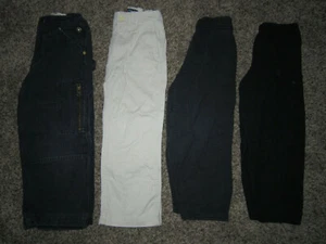 4 PAIR GAP, CHAPS, HANES YOUTH BOYS PANT - NAVY, KHAKI, BLACK - SIZE 4 - Picture 1 of 11