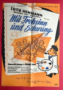 Original DDR Plakat A2 Format 1954 DEWAG Werbung Entwurf Gaubitz Theater( F20545 - Bild 1 von 2