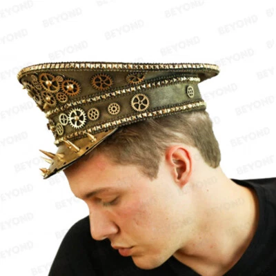 Стимпанк шляпа горящий человек мужчин женщин шляпа капитан вечеринки фестиваль металлический золото - Изображение 1 из 3