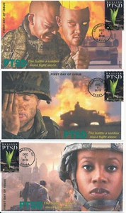 JVC CACHETS - 2019 PTSD ISSUE FIRST DAY COVER FDC L.E. OF ONLY 20! SET OF 3 - Picture 1 of 4