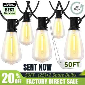 Outdoor String Lights Patio Lights Outdoor for Yard Gazebo Market Bistro Lights - Picture 1 of 33