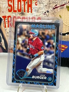 2024 Topps Series 1 Jake Burger Team Color Match Border Variation Miami Marlins - Bild 1 von 2