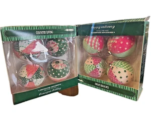2 Country Living Homespun Holiday Christmas Ornaments Patchwork Style 2.8D - Picture 1 of 12