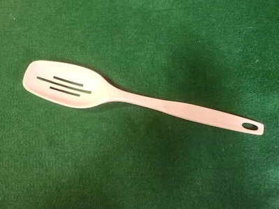 Vintage NEW Foley Nylon WHITE Color Slotted Spoon 11" Dishwasher Safe USA - Image 1 of 4