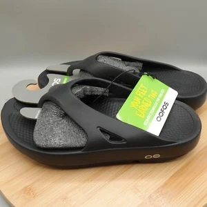 OOFOS Original Recovery Comfort Thong Flip Flop Sandals Black M 5 W 7 NWT - Picture 1 of 7