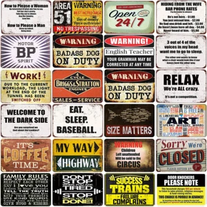 Vintage Metal Bar Poster Retro Tin Sign Man Cave Garage Customization Wall Decor - Picture 1 of 78