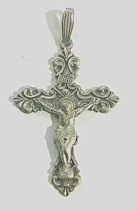 New Sterling Silver Large Art Deco Ornate Crucifix - Picture 1 of 2