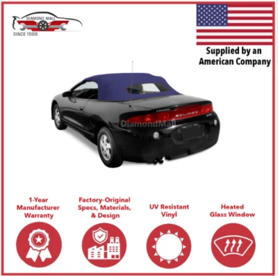 Mitsubishi Eclipse 1995-99 techo convertible con vidrio térmico aprobado por DOT, azul Foto 1 de 2