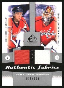 2010-11 SP Game Used Authentic Fabric Dual #AF2GV Mike Green Semyon Varlamov/100