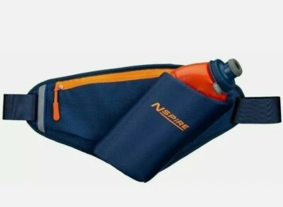 Cinturón de hidratación Nspire 18 oz botella única azul marino/naranja correr caminar regalo de Navidad Foto 1 de 4
