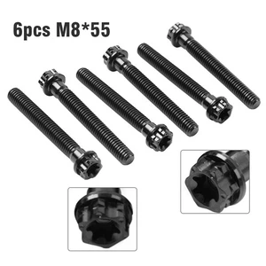 6 Stück Titanschrauben M8 x 55 mm Torxkopf Flansch Schraube Schwarz für Motorrad - Bild 1 von 12