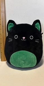 Squishmallow Cleo the Cat Halloween Black Green Kitten 9” Kellytoy - Picture 1 of 6