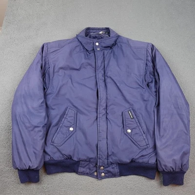 Chaqueta para hombre Members Only 42L azul marino bombardero acolchada forrada cremallera puños acanalados Foto 1 de 4