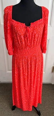 Vestido para mujer Marks and Spencer Collection mezcla coral estilo campesino floral talla 8 Foto 1 de 4