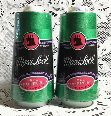 NEW 2 Emerald maxi-lock 3000Yd spools 100% polyester overlock sewing thread - Image 1 of 3