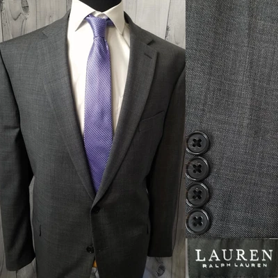 Ralph Lauren Black Label Men Blazer 48L Gray Sharkskin Sports Coat Jacket Superb - Image 1 of 4