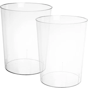 2 Pack Plastic Waste Basket, Clear Round Trash Can Small Wastebasket Garbage ... - Picture 1 of 6