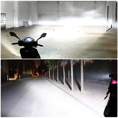 Motorcycle LED Headlight 12V H4 BA20D P15D 2835 Bulb Waterproof White Light - Image 1 of 4