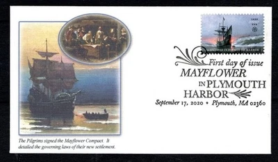 US Sc #5524,  Mayflower in Plymouth, Fleetwood First Day Cancel Plymouth, MA - Image 1 of 2