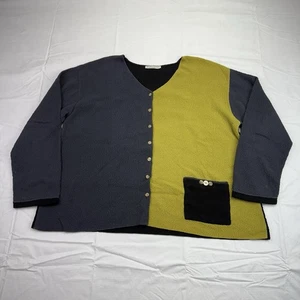 Margaret Winters Pullover Damen L blau Strickjacke Colorblock Tasche Patchwork - Bild 1 von 12