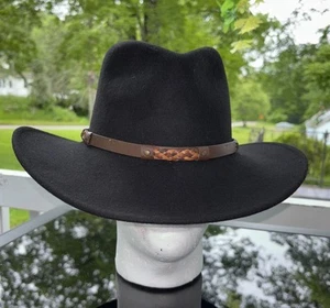 Serratelli schwarzer Cowboy Western Hut reine Wolle Größe M knautschbar - Bild 1 von 10