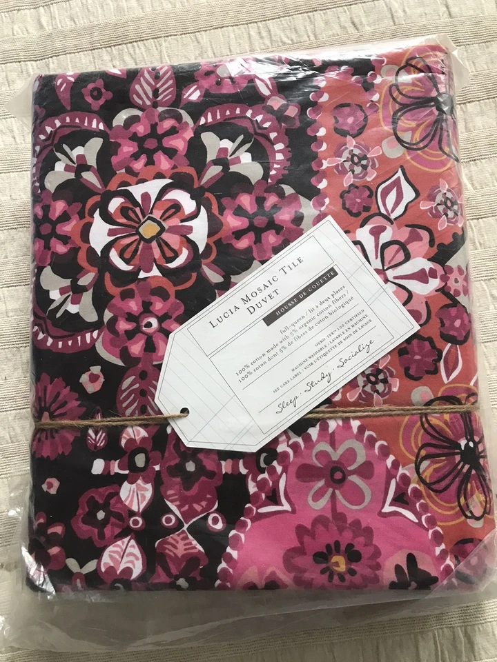 陶器谷仓 Lucia Bohemian 被套 马赛克 瓷砖 粉红色 波西米亚 宿舍 全/qn 青少年 — 第 1/1 张图片