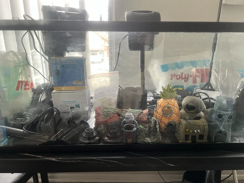 Fully Stock 40 Gallon Breeder Fish Tank Everything Included! Great for Aquarium - Image 1 of 4