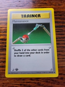 Pokemon Maintenance Base Set 1st Edition Shadowless 83/102 LP! - Picture 1 of 2