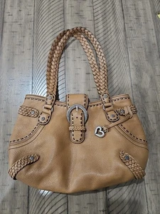 Brighton Purse Tan Brown Leather Silver Bling Western Coastal Cowgirl D478578 - Picture 1 of 17