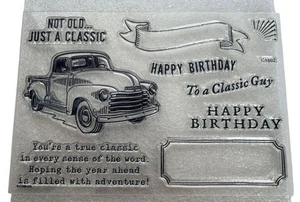 Juego de estampillas acrílicas CTMH My Acrylix un verdadero coche clásico hacer tarjetas de cumpleaños papá - Imagen 1 de 10