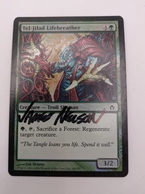 Signed James Nelson Tel-Jilad Lifebreather Fifth Dawn Foil MTG - Image 1 of 4